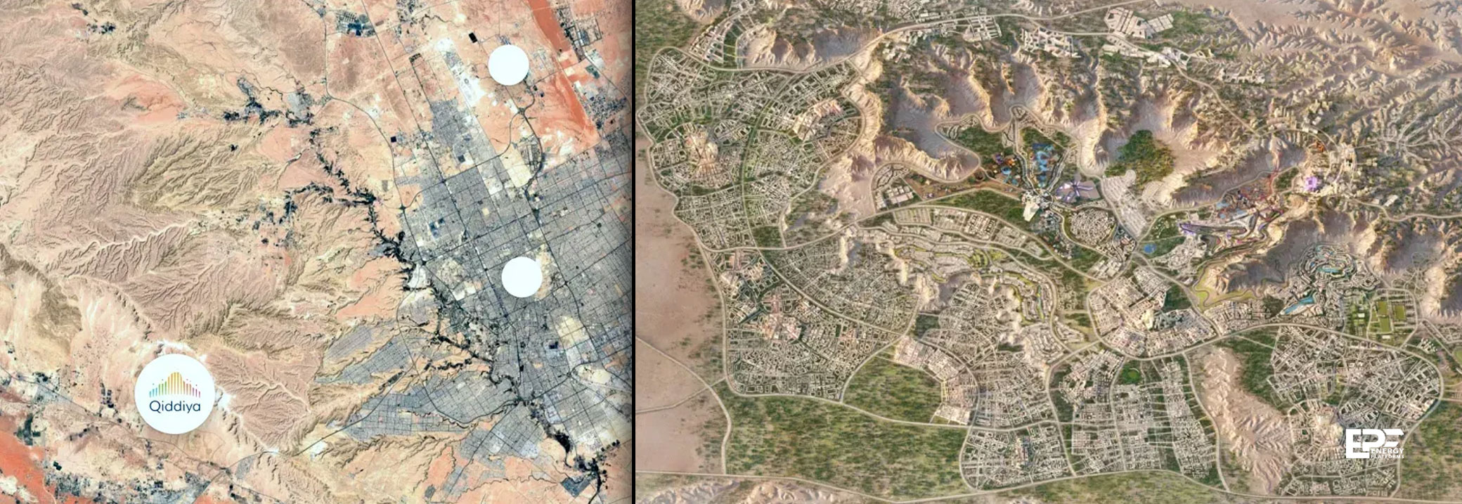 Aerial view of Qiddiya development